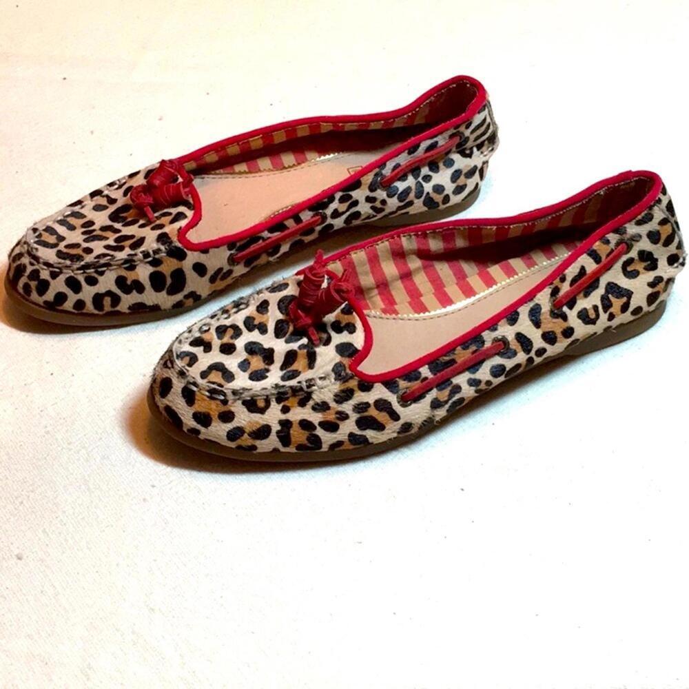 🍁Sperry leather Top-sider animal print slip on shoes size 7 - Picture 4 of 8